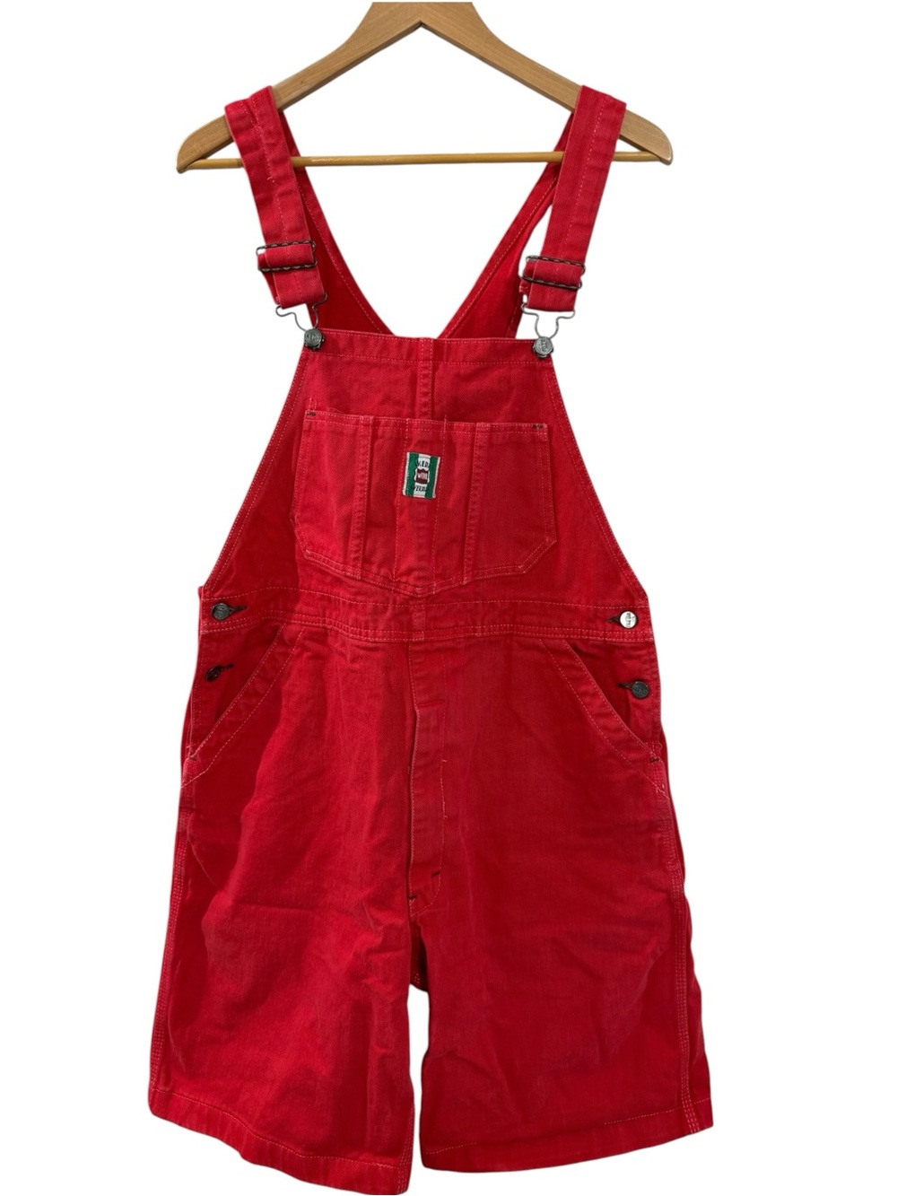 Vintage iKEDA Red Cotton Overalls Shortalls